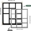 17.7x15.7-Inch Shadow Box Shelf 9-Slot Rustic Floating Shelves Larger Wall Mounted Lightweight Solid Wood Display Freestanding Farmhouse Shelf (9C-Classic Black)