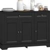 CT0427262JS_1 HOMCOM Sideboard Buffet Cabinet with Storage, 2 Drawers, for Kitchen, Black | Modern Buffet Cabinet, Coffee Bar Station, Adjustable Shelves, Entryway