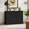 CT0427262JS_2 HOMCOM Sideboard Buffet Cabinet with Storage, 2 Drawers, for Kitchen, Black | Modern Buffet Cabinet, Coffee Bar Station, Adjustable Shelves, Entryway