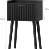 CT0428235JS_3 LAATOOREE Nightstand Set of 2, Small Bed Side Table with Fluted Door, End Table with Solid Wood Legs, Mid-Century Bedside Table for Bedroom Small Space