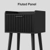 CT0428235JS_4 LAATOOREE Nightstand Set of 2, Small Bed Side Table with Fluted Door, End Table with Solid Wood Legs, Mid-Century Bedside Table for Bedroom Small Space