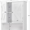 CT0428542JS_3 TEENFON Bathroom Wall Cabinet, Bathroom Cabinet with Barn Doors & Adjustable Shelf, Over The Toilet Storage Cabinet, Medicine Cabinet, White UNGGX001WV1