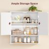 CT0428542JS_4 TEENFON Bathroom Wall Cabinet, Bathroom Cabinet with Barn Doors & Adjustable Shelf, Over The Toilet Storage Cabinet, Medicine Cabinet, White UNGGX001WV1