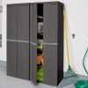 Sterilite 4 Shelf Cabinet, Durable Plastic Storage Solution, Gray, 1 Pack | Adjustable Shelves - Plastic Shelving Unit for Organizing Garage, Pantry, Basement, Laundry Room or Mudroom