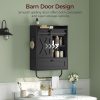 CT0429460JS_4 MAHANCRIS Bathroom Wall Cabinet, Farmhouse Medicine Cabinets with Sliding Door, Wall Mounted Storage Cabinet with Adjustable Shelf and Towel Bar, for Bathroom, Living Room, Kitchen, Black