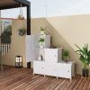 6Cube Storage Organizer Modular Stackable with Doors White | Sturdy plastic 6-cube cabinet with doors, 30x30x30cm per cube, tool-free snap assembly, ideal for bedroom, stairs, closet.