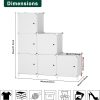 6Cube Storage Organizer Modular Stackable with Doors White | Sturdy plastic 6-cube cabinet with doors, 30x30x30cm per cube, tool-free snap assembly, ideal for bedroom, stairs, closet.