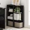CT0429792JS_3 Furinno LUDER Book Shelf, 3-Cube Bookcase, Bookshelf, Open Storage Shelf, 9.3 x 12 x 31.5 Inches, for Home Office, Living Room, Darkwood