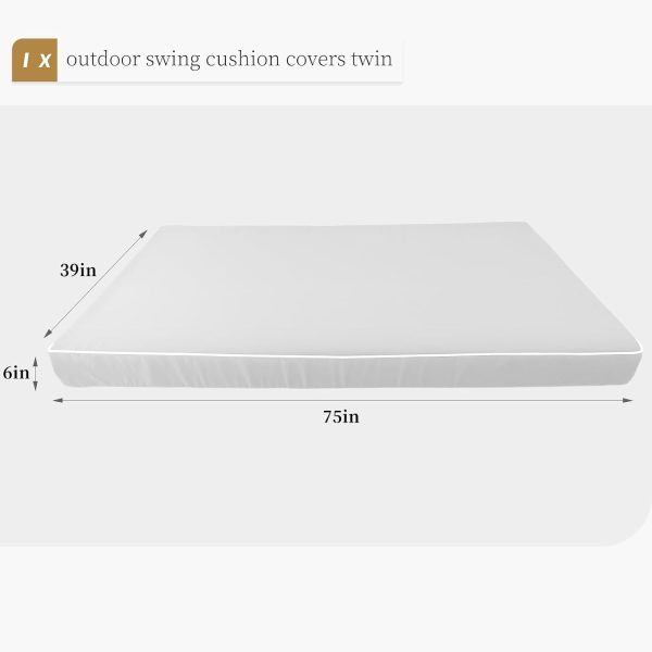 Twin Size Outdoor Patio Daybed Cushion Covers Fitted Sheet Slipcover with Zipper,Twin Size Patio Porch Swing Bed Mattress Cover Waterproof