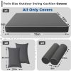 CT0430496JS_2 Outdoor Twin Size Mattress Cover for Swing Bed, 6inch Twin Size Outdoor Porch Swing Bed Cushion Cover,Fitted Sheet Covers Daybed Cushion Bolster Pillow, Only Covers