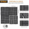 Goovilla Plastic Interlocking Deck Tiles, 9 Pack Outdoor Patio Flooring, 12"x12" Interlocking Decking Tile Outdoor All Weather Use, Waterproof Patio Pavers for Pool Balcony Backyard Porch, Dark Grey