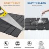 Goovilla Plastic Interlocking Deck Tiles, 9 Pack Outdoor Patio Flooring, 12"x12" Interlocking Decking Tile Outdoor All Weather Use, Waterproof Patio Pavers for Pool Balcony Backyard Porch, Dark Grey