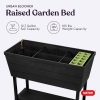 Keter Urban Bloomer 12.7 Gallon Raised Garden Bed and Outdoor Herb Garden Planter with Self Watering Gauge and Drainage Plug, Dark Grey