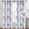H.VERSAILTEX Blackout Curtains for Living Room Darkening Thermal Insulated Panels 84 Inch Long Light Blocking Grommet Curtains/Drapes, 2 Panels, Vintage Classical Floral Printing Bluestone and Taupe
