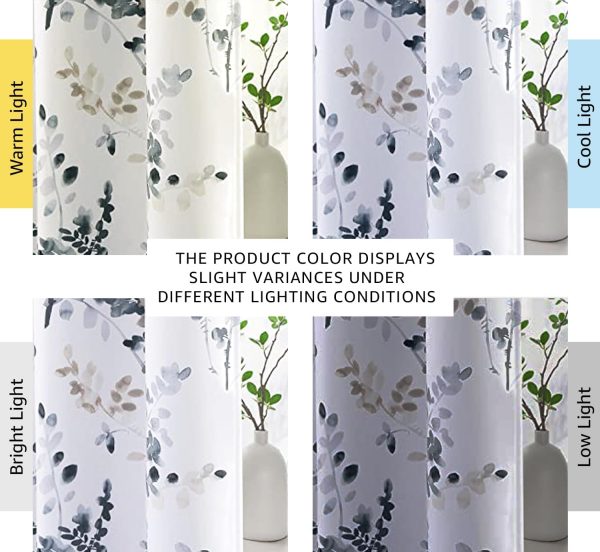 H.VERSAILTEX Blackout Curtains for Living Room Darkening Thermal Insulated Panels 84 Inch Long Light Blocking Grommet Curtains/Drapes, 2 Panels, Vintage Classical Floral Printing Bluestone and Taupe