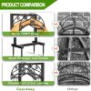 Gayuteay Garden Water Hose Holder with Storage Basket for Outside | Holds 151ft Heavy Duty Freestanding Hose Reel Hanger & Stand, Detachable Metal Storage Rack, Outdoor Backyard Decor