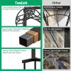 CT0431753JS_3 TomCare Garden Hose Holder, 4 Spikes Water Hose Hanger for 160FT Hose | Heavy Duty Metal Frame, 250 lbs Load Capacity, Double-Coated Finish, Storage Basket and 2 Rear Tool Hooks, Easy Assembly