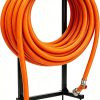 Garden Hose Holder, Heavy Duty Stainless Steel Garden Hose Reel with Triangle Reinforcement, Supports 150 ft Hose, 45-Inch Ergonomic Water Hose Stand for Outside, Black