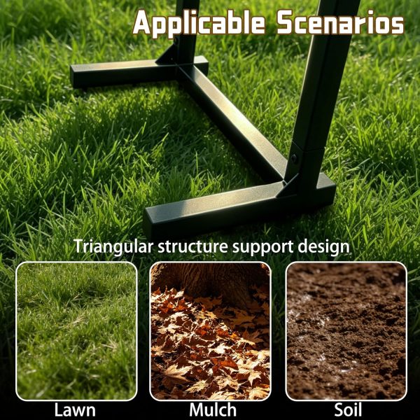 Garden Hose Holder, Heavy Duty Stainless Steel Garden Hose Reel with Triangle Reinforcement, Supports 150 ft Hose, 45-Inch Ergonomic Water Hose Stand for Outside, Black