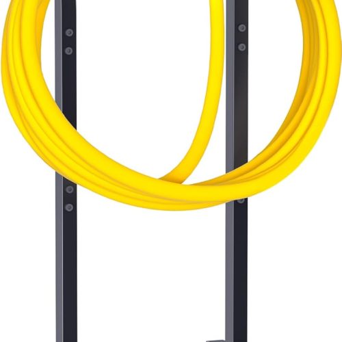 Artigarden Outdoor Garden Hose Holder Freestanding with 4 Spikes, Heavy Duty Metal Water Hose Reel Stand Hanger Rack Organizer Holds Storage 150ft Hose for Outside Yard Lawn, Black