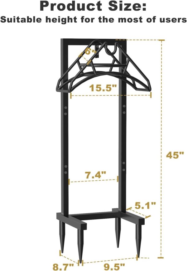 Artigarden Outdoor Garden Hose Holder Freestanding with 4 Spikes, Heavy Duty Metal Water Hose Reel Stand Hanger Rack Organizer Holds Storage 150ft Hose for Outside Yard Lawn, Black