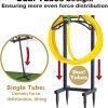 Artigarden Outdoor Garden Hose Holder Freestanding with 4 Spikes, Heavy Duty Metal Water Hose Reel Stand Hanger Rack Organizer Holds Storage 150ft Hose for Outside Yard Lawn, Black