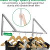 CT0432255JS_2 Laundry Room Drying Rack Wall Mounted Clothes Hanger Folding Wall Coat Racks Aluminum Home Storage Organiser Space Savers Silver 2 Rakcs with Rod