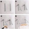 CT0432255JS_3 Laundry Room Drying Rack Wall Mounted Clothes Hanger Folding Wall Coat Racks Aluminum Home Storage Organiser Space Savers Silver 2 Rakcs with Rod