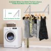 CT0432255JS_4 Laundry Room Drying Rack Wall Mounted Clothes Hanger Folding Wall Coat Racks Aluminum Home Storage Organiser Space Savers Silver 2 Rakcs with Rod