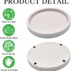 CT0432890JS_4 Modern Decorative Tray for Coffee Table, 11" Wooden Gray Beige Round Small Decor Tray for Candle, Perfume, Vanity, Kitchen Island Counter & Table Centerpiece