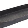 Hipiwe Industrial Style Metal Iron Tray Rustic Galvanized Serving Trays | Home Decorative Centerpiece Tray for Coffee Table, Farmhouse Breakfast Serving Tray with Handles (Oval)