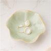 Mecaikru Ceramic Trinket Dish, 4in Ring Tray with Kiln Glaze Jewelry Dish | Raised edges keep tiny accessories gathered in one spot, keeping earrings, necklaces and keys easy to see and reach.
