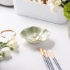 Mecaikru Ceramic Trinket Dish, 4in Ring Tray with Kiln Glaze Jewelry Dish | Raised edges keep tiny accessories gathered in one spot, keeping earrings, necklaces and keys easy to see and reach.