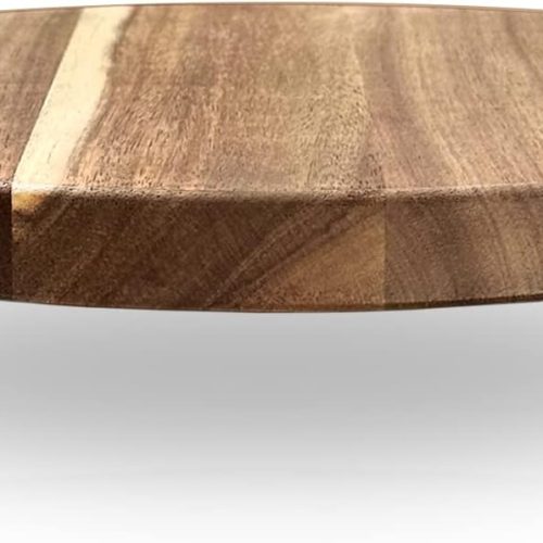 CT0432974JS_1 WILDMOS Decorative Round Wood Riser for Display,Pedestal Tray for Home or Kitchen and Bathroom Countertop Organizer,Farmhouse Kitchen Counter Decor Tray. (10-inch)