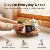 WILDMOS Decorative Round Wood Riser for Display,Pedestal Tray for Home or Kitchen and Bathroom Countertop Organizer,Farmhouse Kitchen Counter Decor Tray. (10-inch)