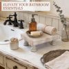 EOSAHR Square Wood Riser for Home Decor &Display Stand for Kitchen, Natural | 8.5" Display Riser, Non-Slip Feet, Bathroom Counter Organizer, Soap Holder, Plant Stand, Farmhouse Decor