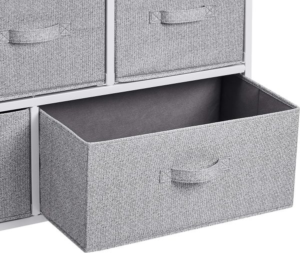 Amazon Basics Extra Wide Fabric 5-Drawer Storage Organizer Unit for Bedroom Closet, White