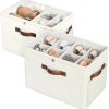 2 Pack Shoe Organizer for Closet, Foldable Shoe Storage with Adjustable