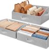 GRANNY SAYS Purse Organizer for Closet, Large, Gray, 3-Pack | Trapezoid Storage Bins, Closet Organizer Bins for Shelf, Fabric Clothing Organizer, Closet Organizers and Storage
