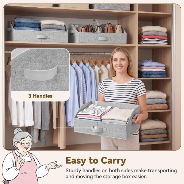 GRANNY SAYS Purse Organizer for Closet, Large, Gray, 3-Pack | Trapezoid Storage Bins, Closet Organizer Bins for Shelf, Fabric Clothing Organizer, Closet Organizers and Storage
