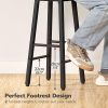 HOOBRO Bar Stools, Barstools Set of 2,Counter Height Barstools, 24.8" Bar Stools for Kitchen Island, Industrial Bar Chairs, for Dining Room, Kitchen, Bar, Rustic Brown and Black BF07BY01G1