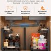 Sevenblue 2-Pack 2-Tier Height Adjustable Under Sink Organizer & Storage | Multi-purpose storage for kitchen & bathroom cabinet. Large black shelf, height adjustable design for space-saving.