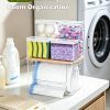 iCASA 5 in 1 Trash Bag Holder Dispenser Dishwasher & Laundry Pods Container | Large Stackable Under Sink Organizer Garbage Bag Dispenser for 13/30/33 Gallon Bags, Kitchen Pantry Clear Storage Bins