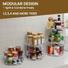 CT0433885JS_3 2 Tier Non-Skid Acrylic Lazy Susan Turntable Organizer - Rotating Spice Rack - Spinning Organization Tray for Kitchen, Pantry, Countertop, Closet, Bathroom, Vanity, Medicine Cabinet Organizing, 9.25''