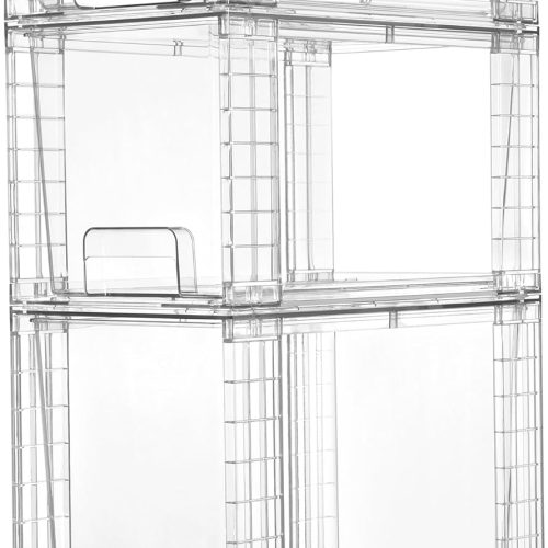 CT0433928JS_1 Vtopmart 3 Pack Clear Stackable Storage Drawers,Easy to Assemble Bathroom Organizers and Storage with handles,Plastic Drawers for Kitchen Pantry,Cabinet,Under Sink Organization | Tall, Medium and Small Pull-Out PET Drawers with Stackable Design for Bathroom Under-Sink Storage and Vertical Organization