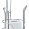 CT0434326JS_1 SunnyPoint Freestanding Toilet Paper Holder with Storage – Holds 3 Spare Rolls, Heavy-Duty Steel, Chrome Finish, Easy Assembly, Space-Saving Bathroom Organizer
