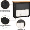 CT0434386JS_3 Toilet Paper Storage with Bamboo Lid,Black Foldable Basket | for Bathroom ,Holds 9 Mega/12 Regular Rolls,Waterproof Toilet Paper Holder Storage with Non-Slip Base,Black
