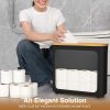 CT0434386JS_4 Toilet Paper Storage with Bamboo Lid,Black Foldable Basket | for Bathroom ,Holds 9 Mega/12 Regular Rolls,Waterproof Toilet Paper Holder Storage with Non-Slip Base,Black