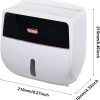 Toilet Paper Holder Wall Mount, Self Adhesive Paper Towels Holder with Drawer and Shelf Watertight Tissue Dispenser Semi-Auto Switch Toilet Tissue Roll Holders for Bathroom(Black)
