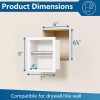 CT0434583JS_2 Neodrain White Recessed Toilet Paper Holder,for Standard/Mega Roll | 304 Stainless Steel,Built-in Wall Toilet Paper Holder ,Stylish Mega Roll Tissue Dispenser for Bathroom, RV